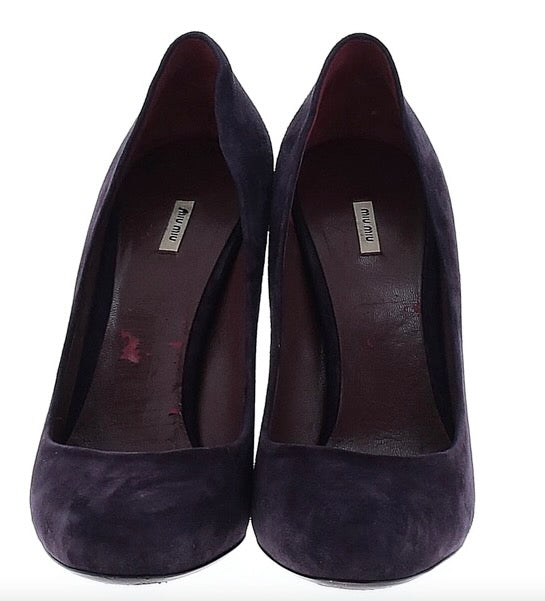 Miu Miu Violet Suede Heels Size 9.5