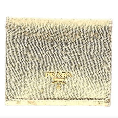 Shimmering Gold Prada Wallet