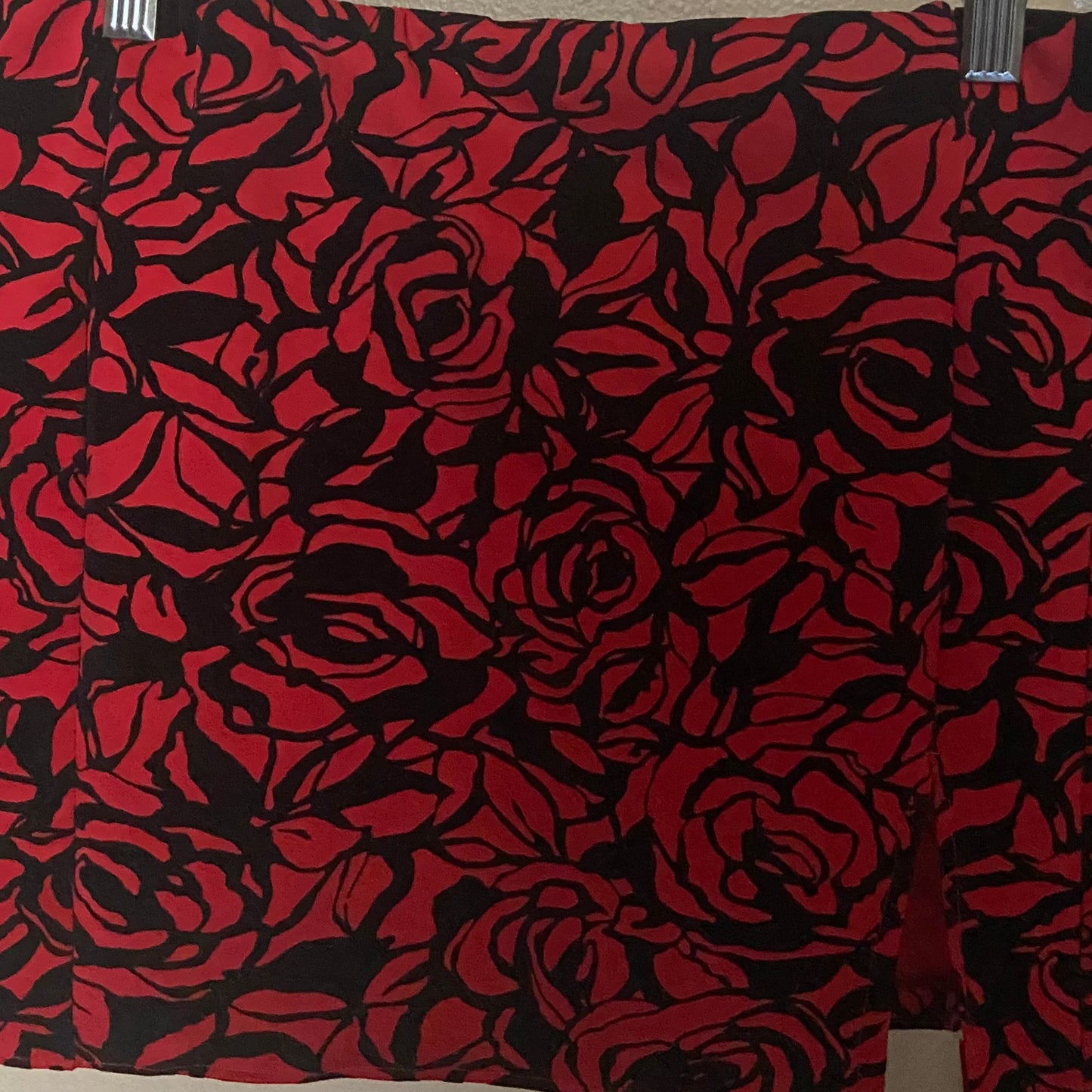 Upcycled Red & Black Rose Skirt Size 4