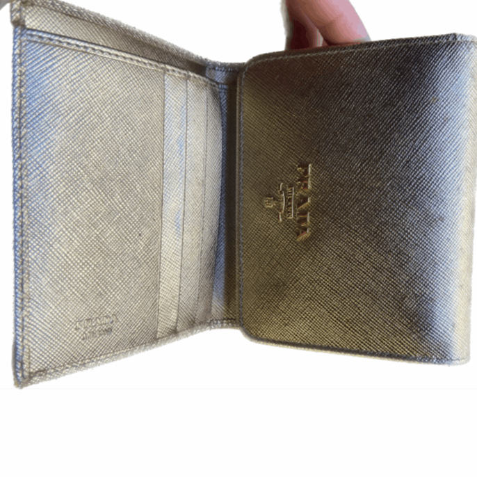 Shimmering Gold Prada Wallet