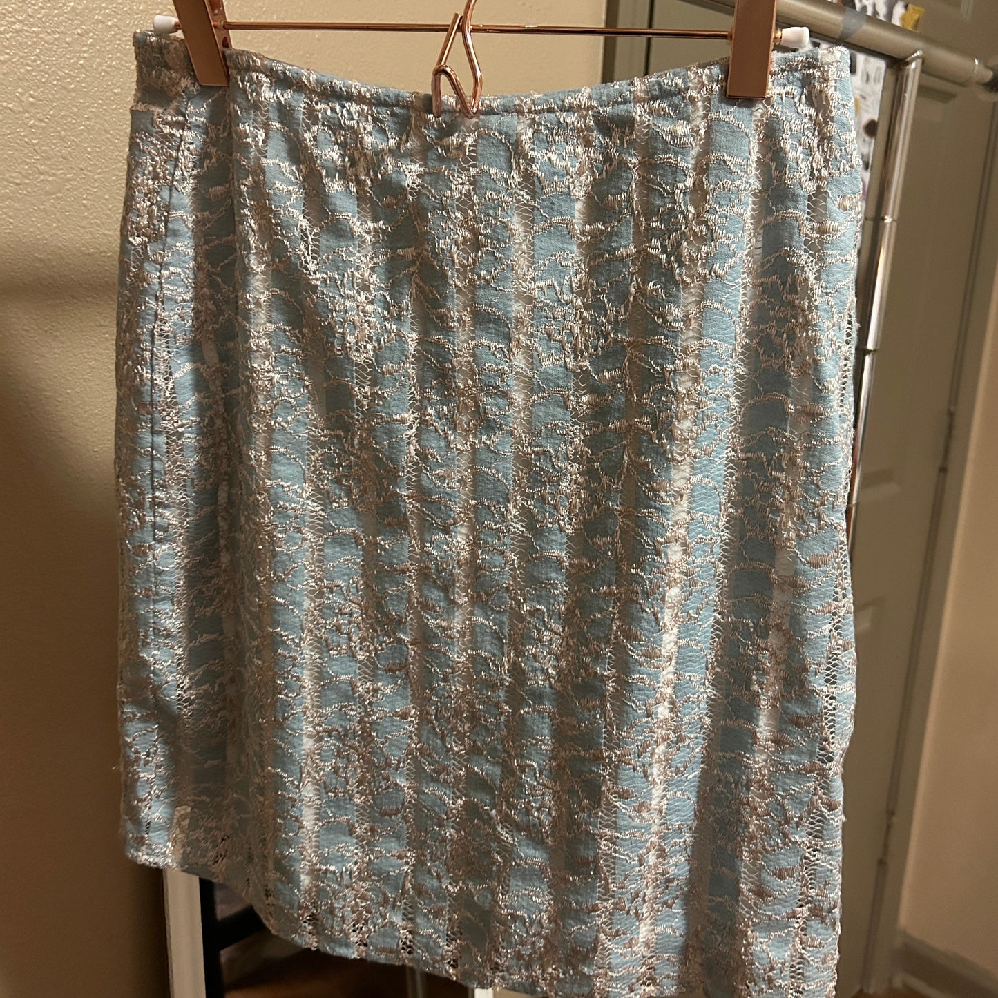 Teal Lace Mini Skirt Size S