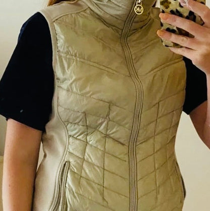 Michael Kors Tan Colored Puffer Vest Size M