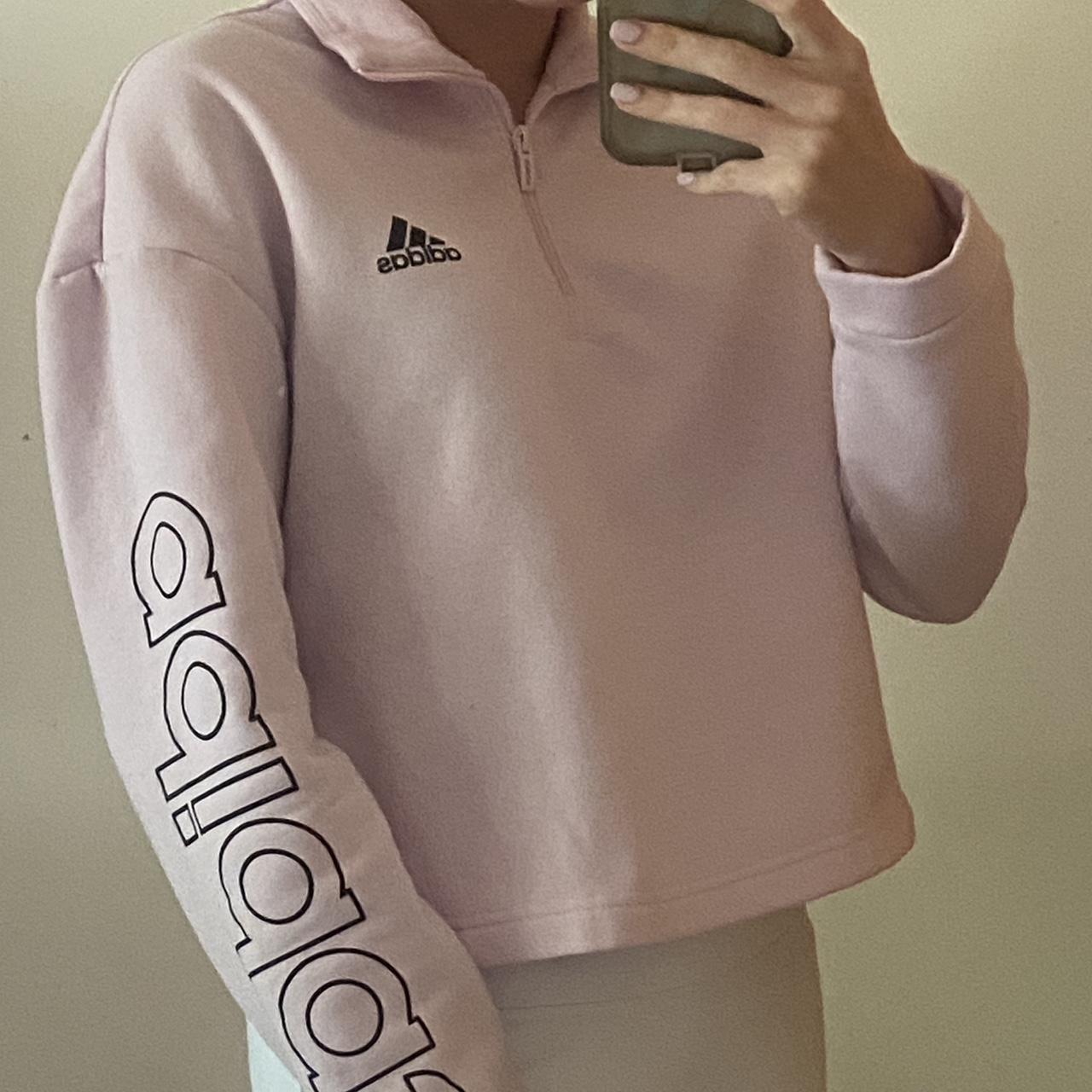 Pink Adidas Cropped Hoodie Size S